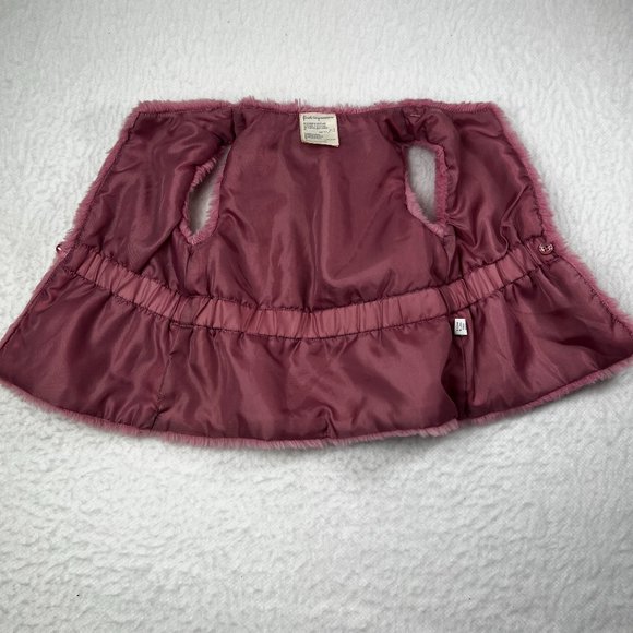 First Impressions Soft Pink Faux Fur Vest Sz. 18M Button Front Elastic Waist - Picture 3 of 5